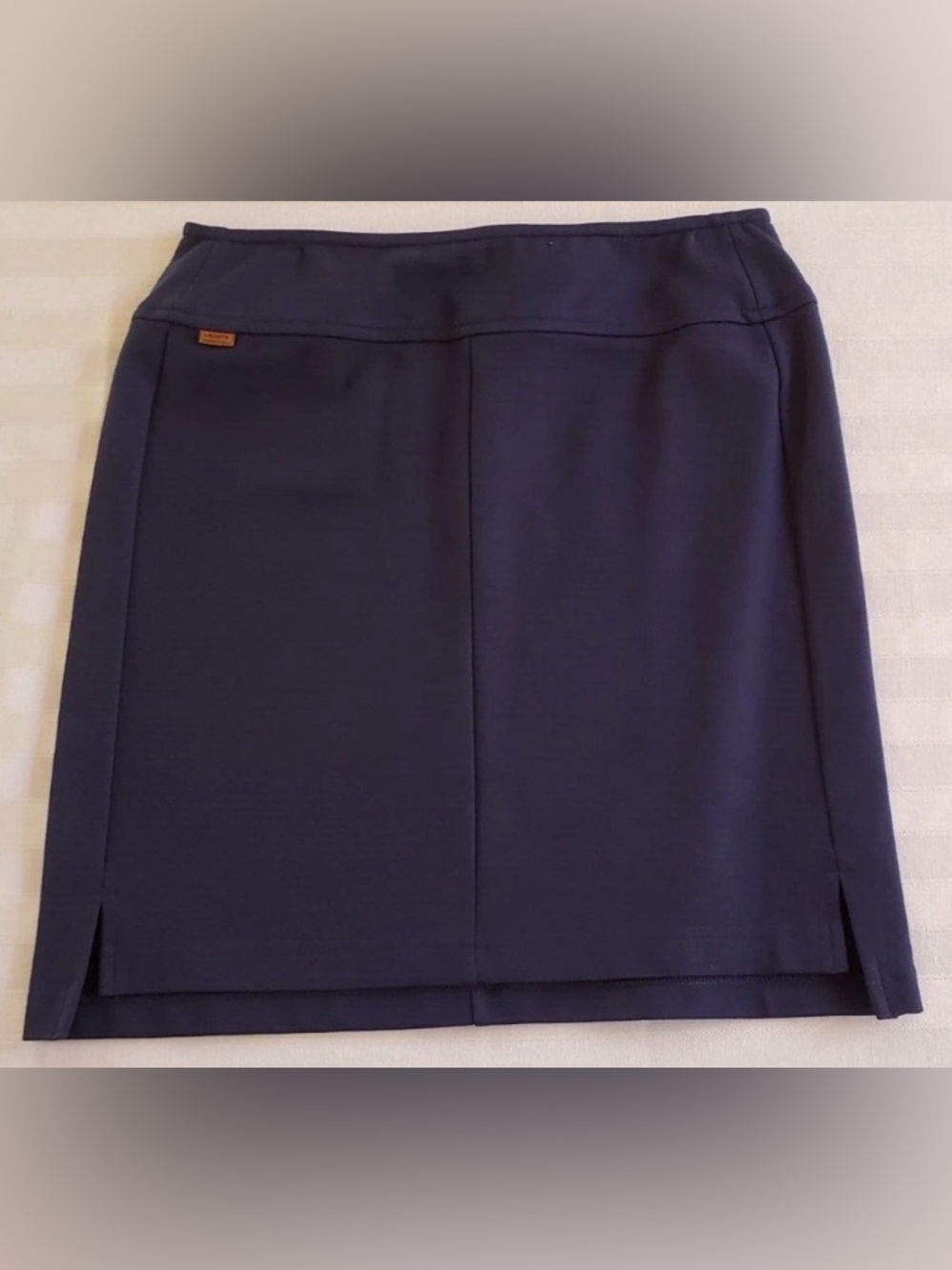 Lacoste Navy Pencil Skirt/ women’s size 38/ stretchable/ two side slide/ logo
